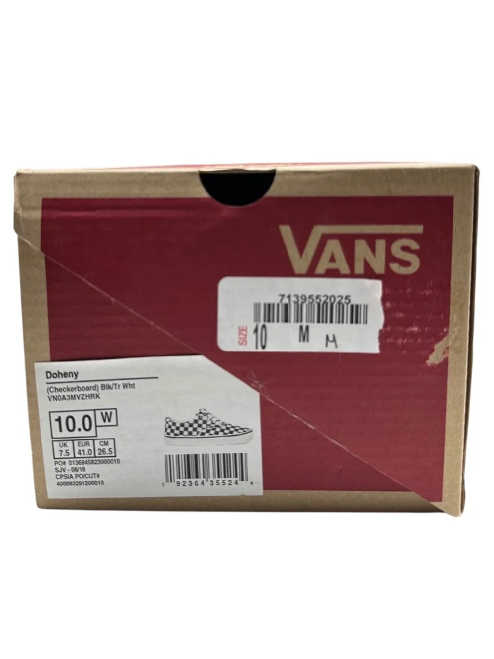 Vans Era Doheny Checkerboard Lace Up Low Top Skate Shoe Sneakers VN0A3MVZHRK 10
